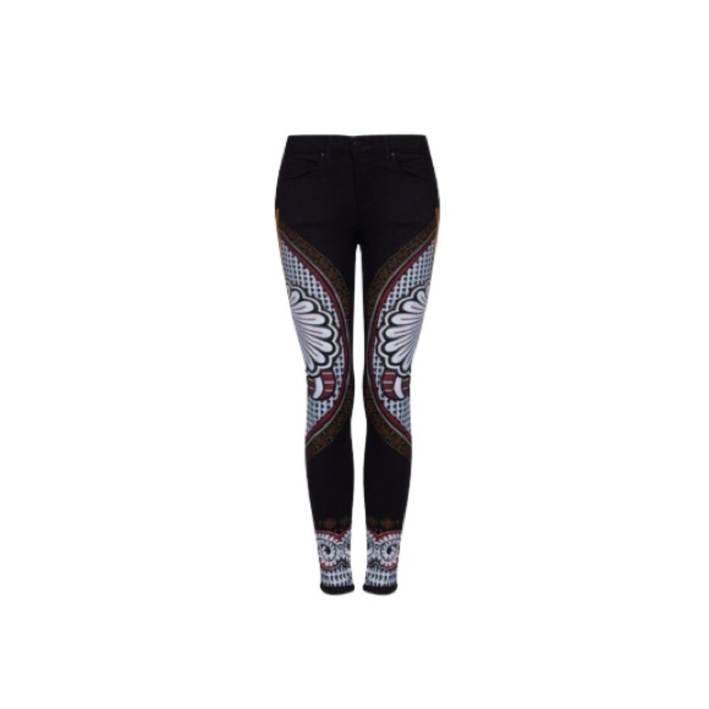 Topshop “Leigh” Black Mandala Jeans - Women’s Size 26